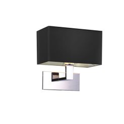 Kinkiet Martens AZzardo MB2251-B-E27 BK AZ1556 z metalu w kolorze chromu i czarnego materiału w kształcie prostokąta nowoczesna