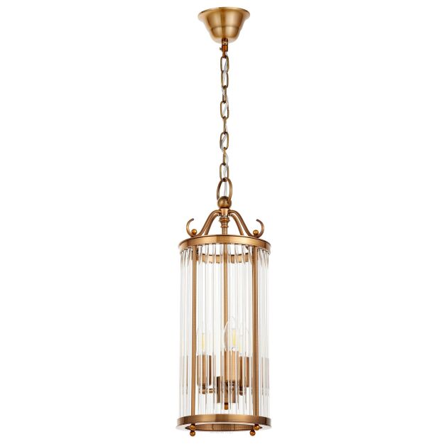 Lampa wisząca BOSTON W3 LUMINA DECO LDP 1235-3 (MD) mosiądz szklane rurki 