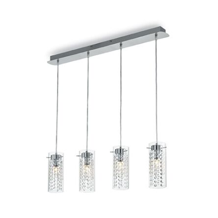 Lampa wisząca Iguazu SP4 052373  NOWOCZESNY IP20  METAL dekoracyjna oprawa w kolorze chrom Ideal Lux LAMPA WEWNĘTRZNA  