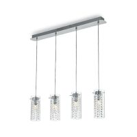 Lampa wisząca Iguazu SP4 052373  NOWOCZESNY IP20  METAL dekoracyjna oprawa w kolorze chrom Ideal Lux LAMPA WEWNĘTRZNA  