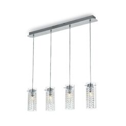 Lampa wisząca Iguazu SP4 052373  NOWOCZESNY IP20  METAL dekoracyjna oprawa w kolorze chrom Ideal Lux LAMPA WEWNĘTRZNA  