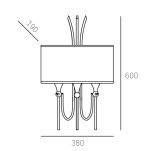 Lampa ścienna kinkiet Las Vegas - W03728AU COSMO Light wykonana w stylu nowojorskim abażur z tkaniny złota podstawa - 3