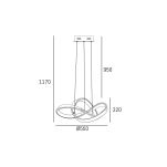 Lampa wisząca Tokyo - P01670CH LED nowoczesna FANTAZYJNA forma idealna do salonu czy jadalni - 5