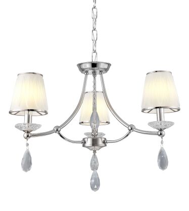 Lampa wisząca DOMINNI LDP 9268-3 (CHR) Lumina Deco trójramienna chrom abażury