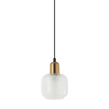 Lampa wisząca Lamezia PND-67594-1-BRO+CL  nowoczesna transparentny klosz oprawka antyczny brąz