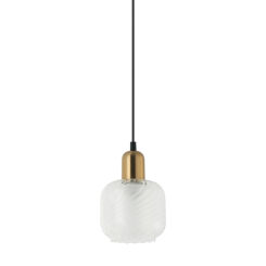 Lampa wisząca Lamezia PND-67594-1-BRO+CL  nowoczesna transparentny klosz oprawka antyczny brąz