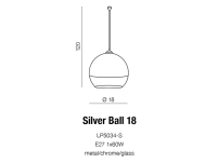 Lampa wisząca Silver Ball 18 AZzardo LP-5034S  AZ0731 kula w kolorze chromu i transparentnego szkła - 5
