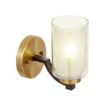 Kinkiet VIGATTO W1 LUMINA DECO LDW 1224-1 (BK+MD) mosiądz podwójny klosz loft - 2