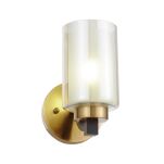 Kinkiet VIGATTO W1 LUMINA DECO LDW 1224-1 (BK+MD) mosiądz podwójny klosz loft - 3