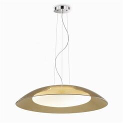 Lampa wisząca Lena SP3 D64  Ideal Lux  066608  klosz z satynowego w kolorze brązowym, natomiast oprawa z chromowanego niklu