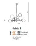 Lampa wisząca OVIEDO 8 AZ4422 Azzardo metal szkło czarna G9 - 2