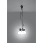 LAMPA WISZĄCA DIEGO 5  SZARA SOLLUX  Lampa Ścienna NOWOCZESNY stal  SL.0577 metalowa lampa LED - 2