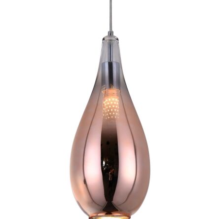Lampa wisząca LAURIS LDP 6843-1 (R.GD) Lumina Deco szklana różowe złoto