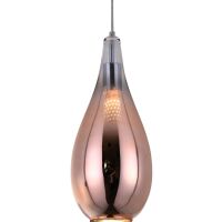 Lampa wisząca LAURIS LDP 6843-1 (R.GD) Lumina Deco szklana różowe złoto