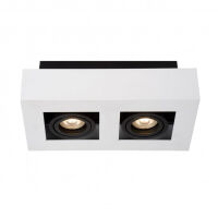 Lampa sufitowa CASEMIRO IT8001S2-WH/BK Italux NATYNKOWA BIAŁO / CZARNA  WYKONANA Z METALU I ALUMINIUM GU10x2