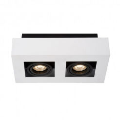 Lampa sufitowa CASEMIRO IT8001S2-WH/BK Italux NATYNKOWA BIAŁO / CZARNA  WYKONANA Z METALU I ALUMINIUM GU10x2