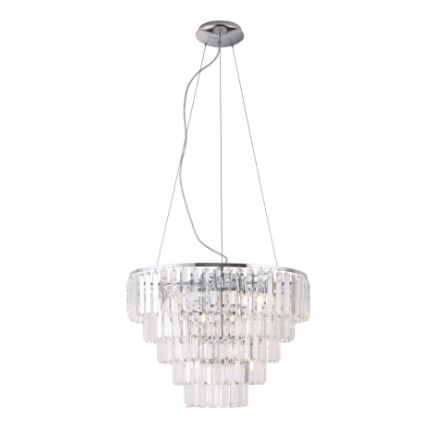 Lampa wisząca Monaco P0260 Maxlight okrągła kryształowa z metalu i szkła okrągła kryształowa 