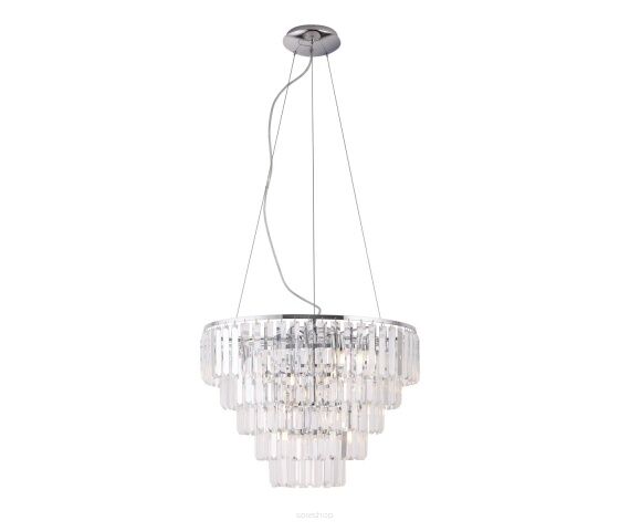 Lampa wisząca Monaco P0260 Maxlight okrągła kryształowa z metalu i szkła okrągła kryształowa 