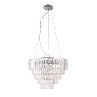 Lampa wisząca Monaco P0260 Maxlight okrągła kryształowa z metalu i szkła okrągła kryształowa 