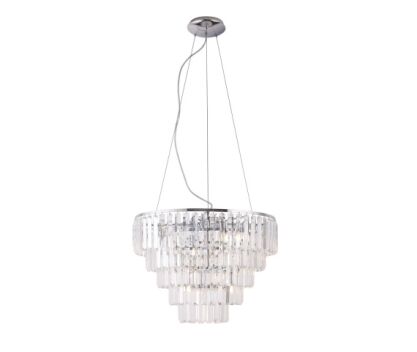 Lampa wisząca Monaco P0260 Maxlight okrągła kryształowa z metalu i szkła okrągła kryształowa 