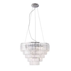 Lampa wisząca Monaco P0260 Maxlight okrągła kryształowa z metalu i szkła okrągła kryształowa 