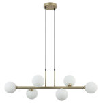 Lampa wisząca Olbia PND-38679-6-FGD+WH  Złota nowoczesna kule umieszczone na podłużnej listwie - 2