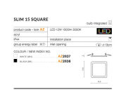 Lampa sufitowa wpuszczana Plafon Slim square 15 AZ2836 AZzardo czarna oprawa w nowoczesnym stylu zaokrąglone boki - 2
