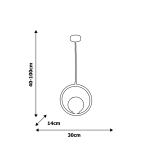 Lampa wisząca BOSTON biała kula z czarną obręczą 1xE14 MLP5593  - 2