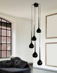 Lampa wisząca Aga 5 Black AZzardo MD1289-5 BK AZ1070 czarna nowoczesna opływowy kształt 5 kloszy - 2