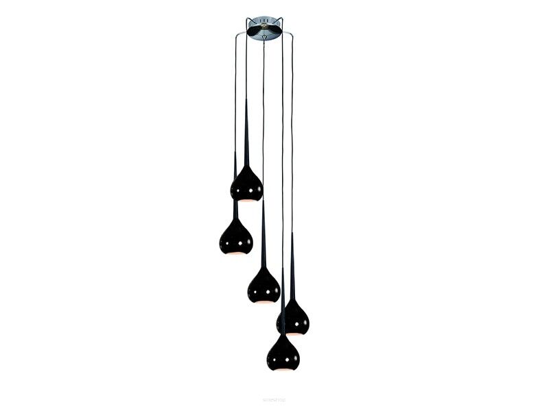 Lampa wisząca Aga 5 Black AZzardo MD1289-5 BK AZ1070 czarna nowoczesna opływowy kształt 5 kloszy