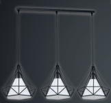 Lampa wisząca TRIANGOLO 162 Milagro industrialna klatka druciana czarny biały ML162 - 2