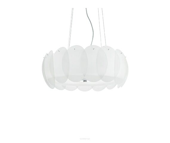 Lampa wisząca Ovalino SP8 090481 NOWOCZESNY IP20 SZKŁO Ideal Lux biała oprawa w stylu design