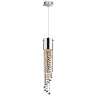 Lampa wisząca GOCCE SP1 Ideal Lux  089669  metalowa rama klosz w kształcie tuby kryształki wystają z klosza