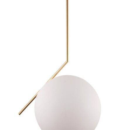 Lampa wisząca SORENTO LDP 1215-300 (MD+WT) Lumina Deco kula na mosiężnej podstawie