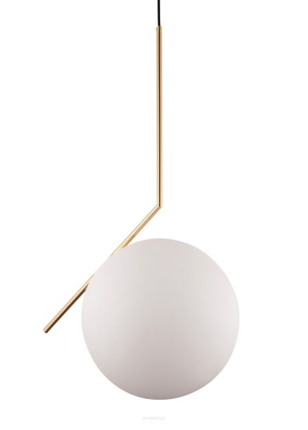 Lampa wisząca SORENTO LDP 1215-300 (MD+WT) Lumina Deco kula na mosiężnej podstawie