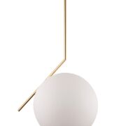 Lampa wisząca SORENTO LDP 1215-300 (MD+WT) Lumina Deco kula na mosiężnej podstawie