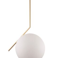 Lampa wisząca SORENTO LDP 1215-300 (MD+WT) Lumina Deco kula na mosiężnej podstawie