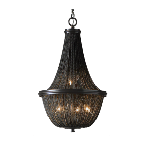 Lampa wisząca Roma - P04543BK  COSMO Light kształtem przypomina czarną bransoletę złożona z łańcuszków
