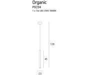 Lampa wisząca Organic P0203  Maxlight tuba czarna długa LED   - 2