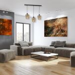 Lampa wisząca SANTIAGO AMBER 3 bursztynowe klosze 3xE27 MLP6610 - 3