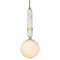 Lampa wisząca LA SPEZIA P01329BR Cosmo Light szklana kula z marmurowym elementem dekoracyjnym