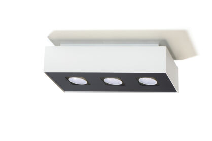 Designerska LAMPA NATYNKOWA  Mono 3 Biały SL.0068 SOLLUX LIGHTING techniczna nowoczesny prostokątny