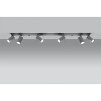 LAMPA SUFITOWA LISTWA SUFITOWA  RING 6L Szary SOLLUX  Lampa Ścienna NOWOCZESNY stal  SL.0454 metalowa lampa  SOLLUX LIGHTING tuby