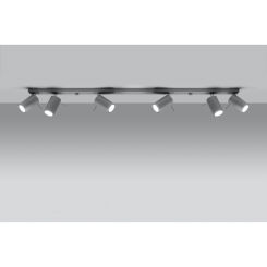 LAMPA SUFITOWA LISTWA SUFITOWA  RING 6L Szary SOLLUX  Lampa Ścienna NOWOCZESNY stal  SL.0454 metalowa lampa  SOLLUX LIGHTING tuby