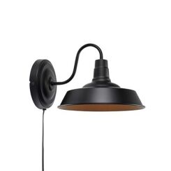 Kinkiet GRIMSBY 107907 Markslojd LAMPA ŚCIENNA W KOLORZE CZARNYM WŁĄCZNIK NA PRZEWODZIE 