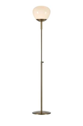 Lampa podłogowa Rise 1L E27 108277 Markslojd antyczny brąz/biała 150cm klosz Ø22cm