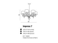 Lampa Wisząca Impress 7 Azzardo 1976-7P WH  z metalu o wykończeniu chromowanym i szklanym abażury w kolorze białym - 2