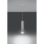 Lampa wisząca LAGOS 1 biały wisząca biała tuba na kwadratowej podsufitce elegancka stylowa - 3