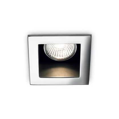 Lampa sufitowa FUNKY FI1 CHROM Ideal Lux 083193  należy wmontować w ścianę na kolor chromu rama ma kształt kwadratu