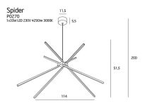 Lampa wisząca SPIDER P0270 MAXlight CIEKAWA FORMA NOWOCZESNA BIAŁA LED ŚWIATŁO ODBITE  - 3
